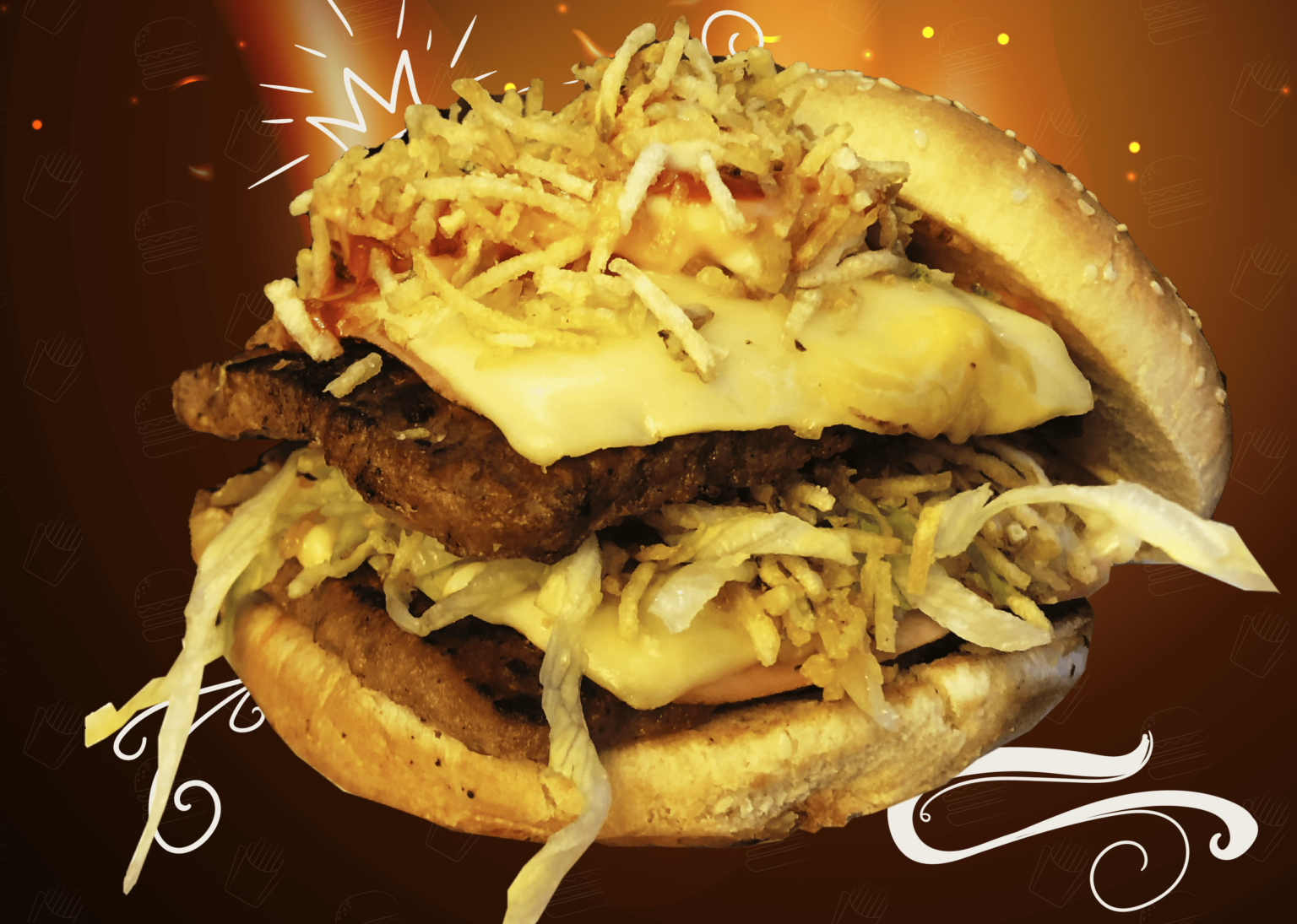 Hamburguesa doble carne de res